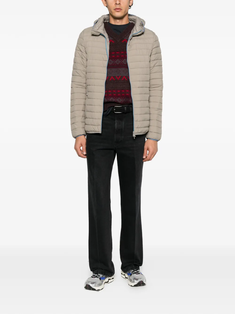 PIQUADRO hooded quilted jacket Beige