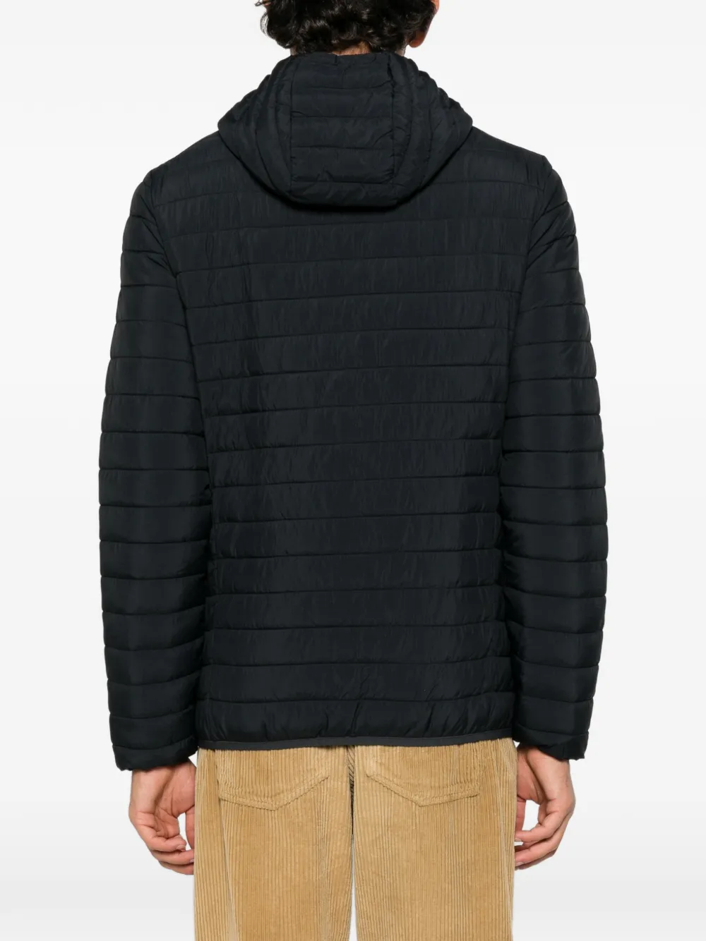 PIQUADRO quilted hooded jacket Zwart