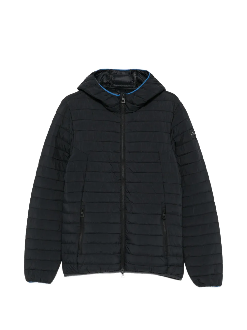 PIQUADRO quilted hooded jacket - Nero