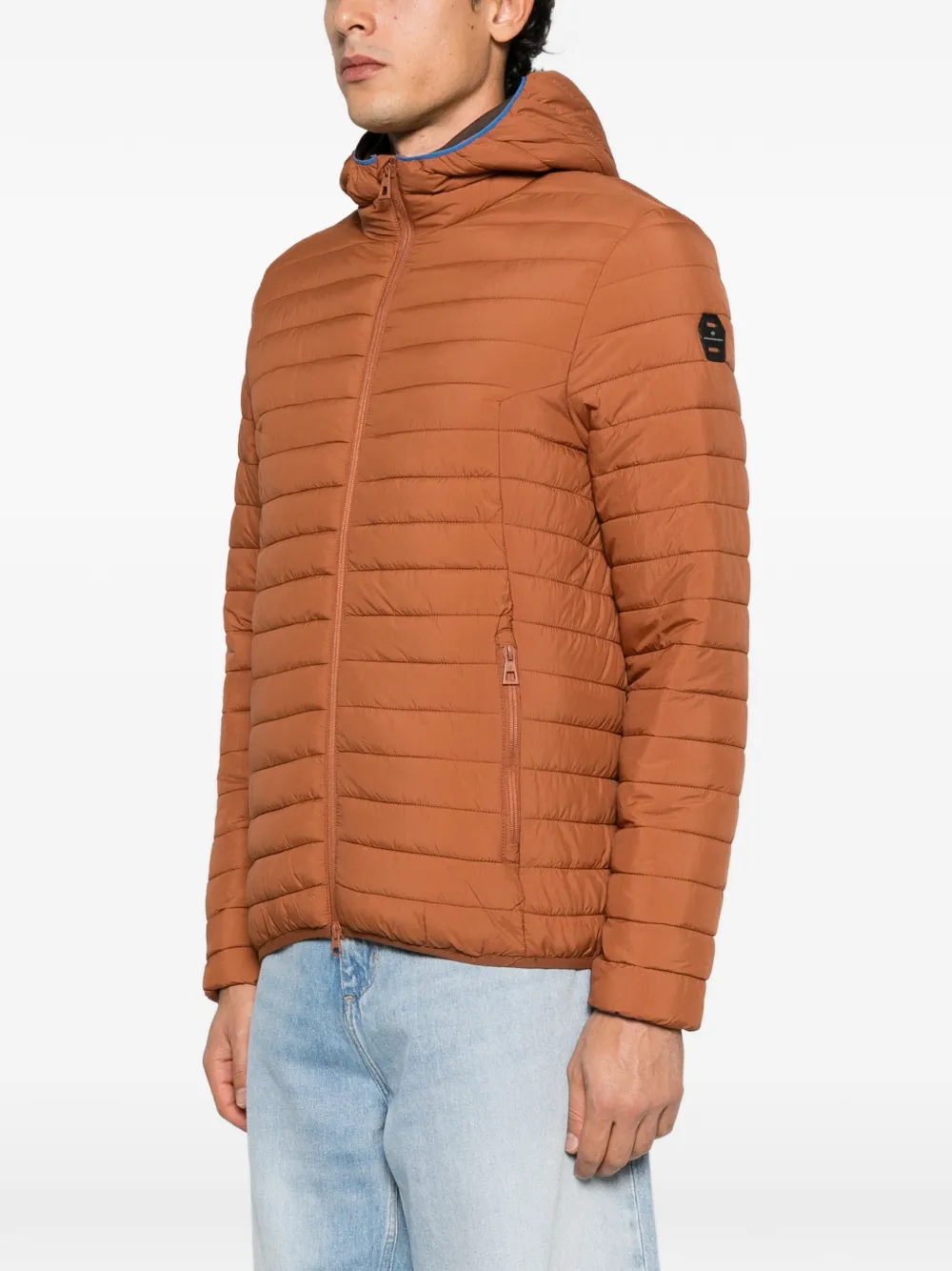 PIQUADRO hooded quilted jacket Bruin