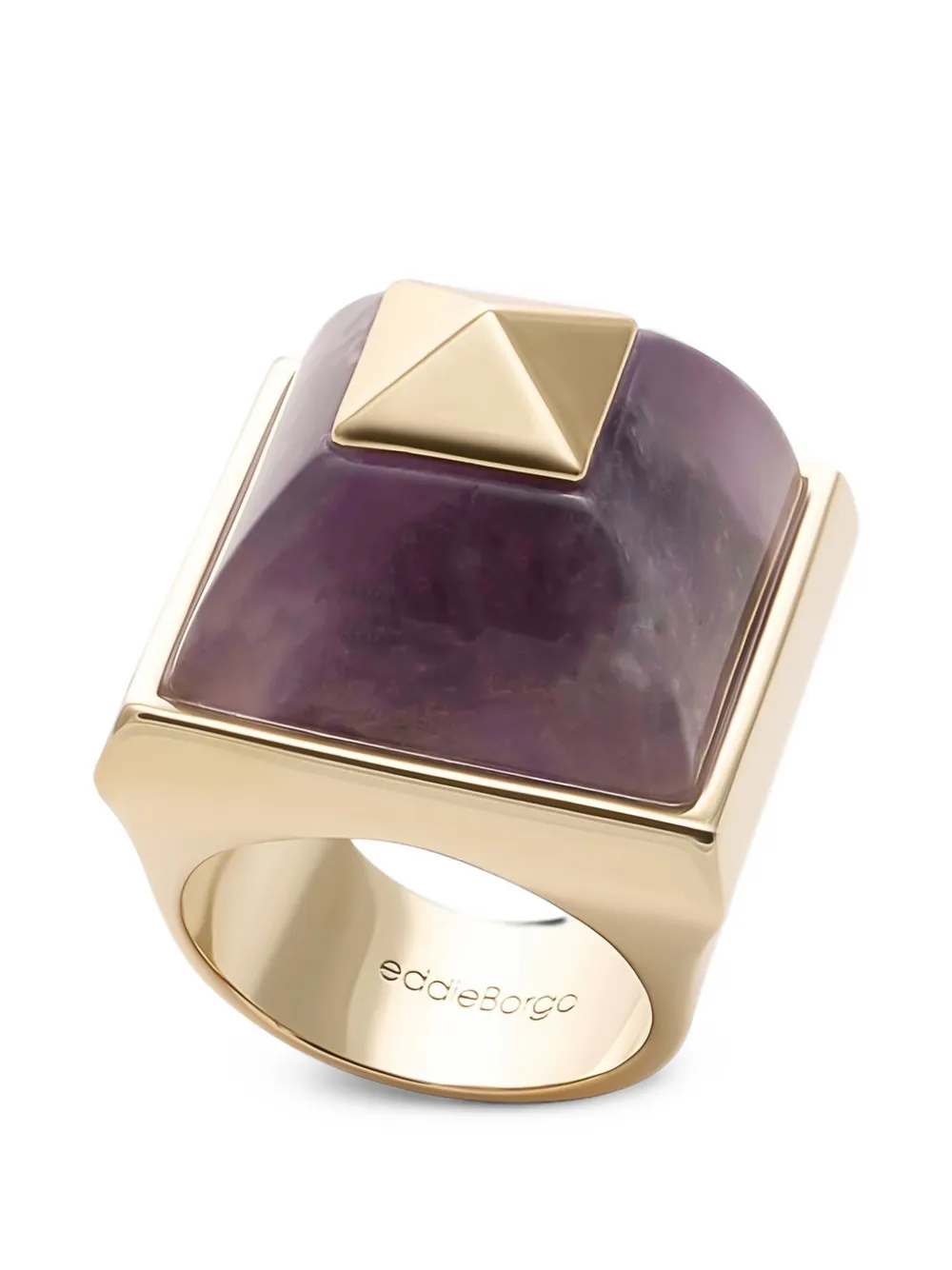 Eddie Borgo Anello Sugarloaf Pyramid con ametista - Oro