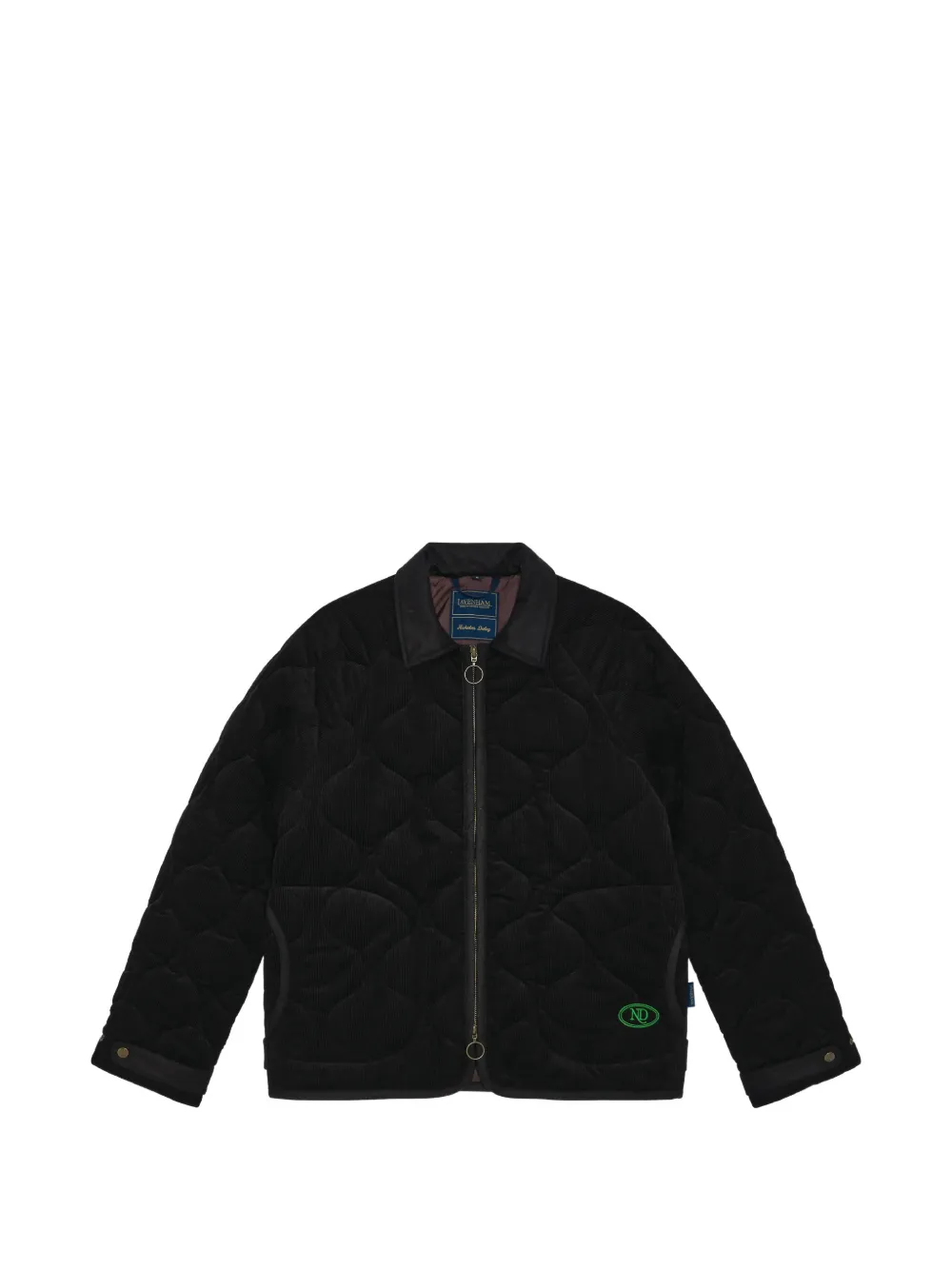 Nicholas Daley Lavenham Riot quilted corduroy padded jacket Zwart