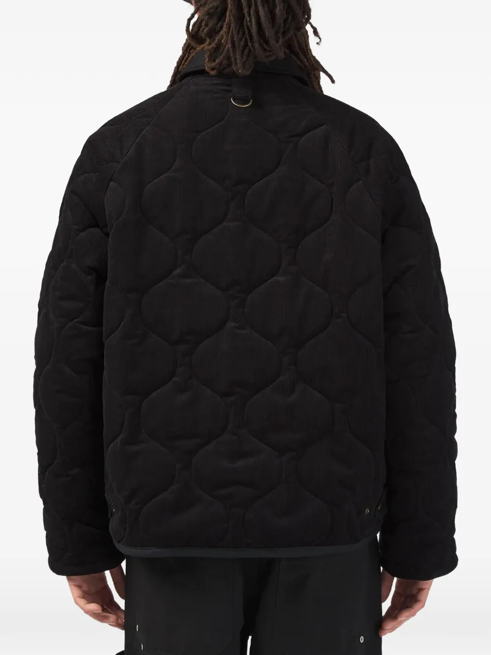 Nicholas Daley Lavenham Riot quilted corduroy padded jacket Zwart