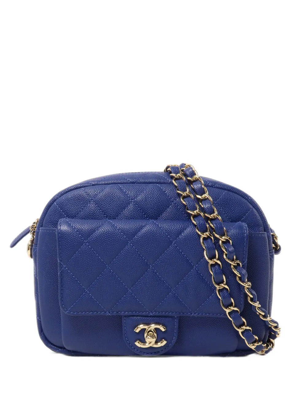 CHANEL Pre-Owned quilted CC turn-lock messenger bag - Blau