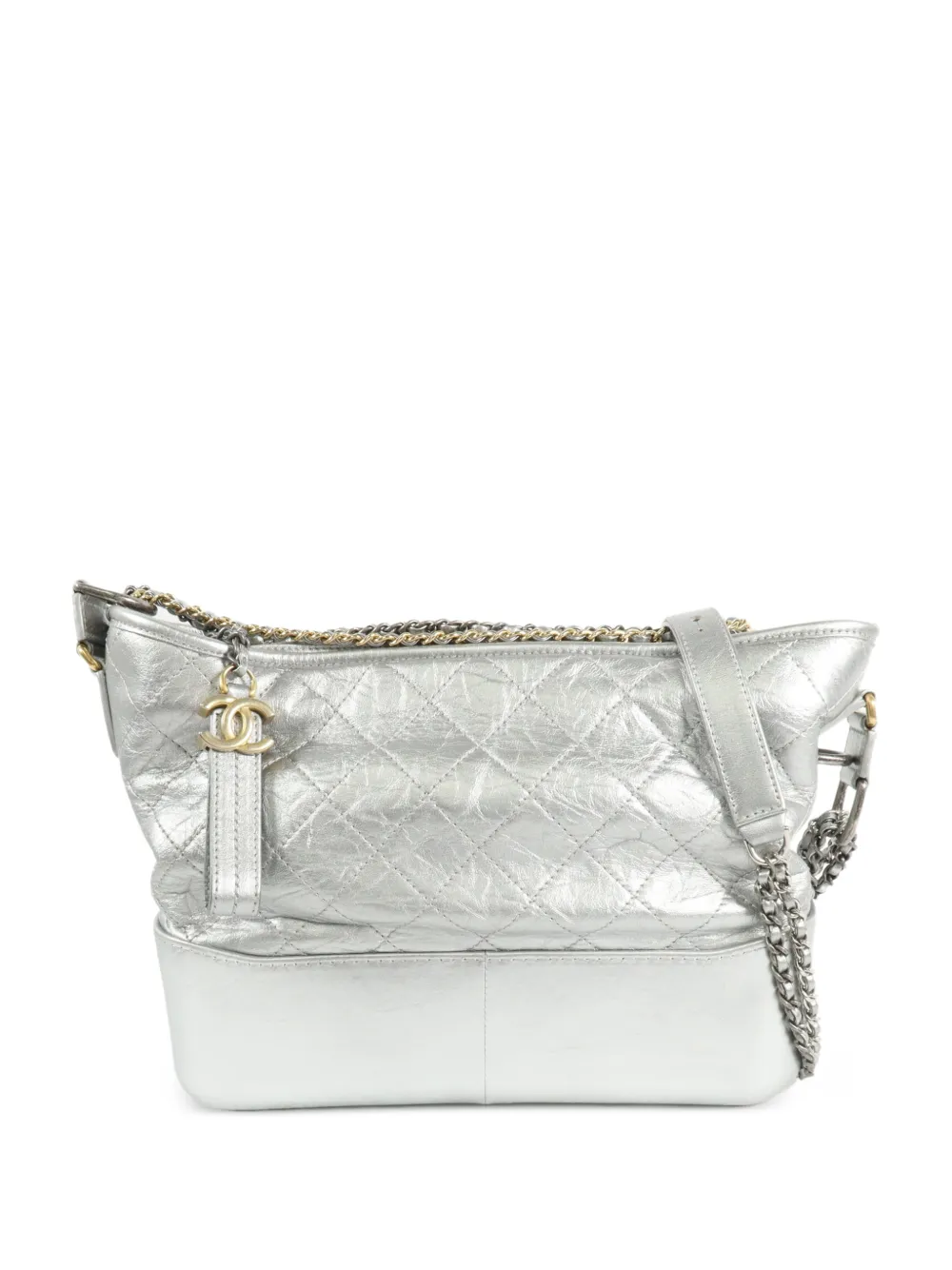 CHANEL Pre-Owned medium Gabrielle quilted shoulder bag in Silver