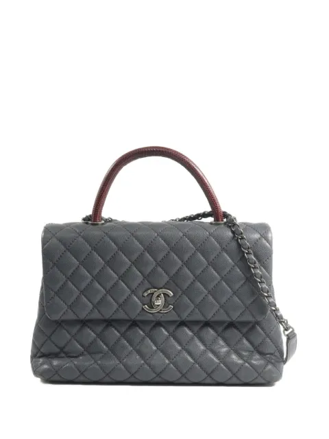 CHANEL Pre-Owned стеганая сумка-сэтчел CC Turn-Lock среднего размера