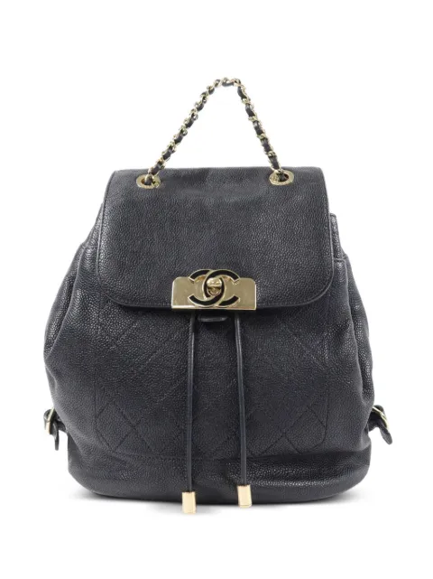 CHANEL Pre-Owned mochila con cierre giratorio y logo CC