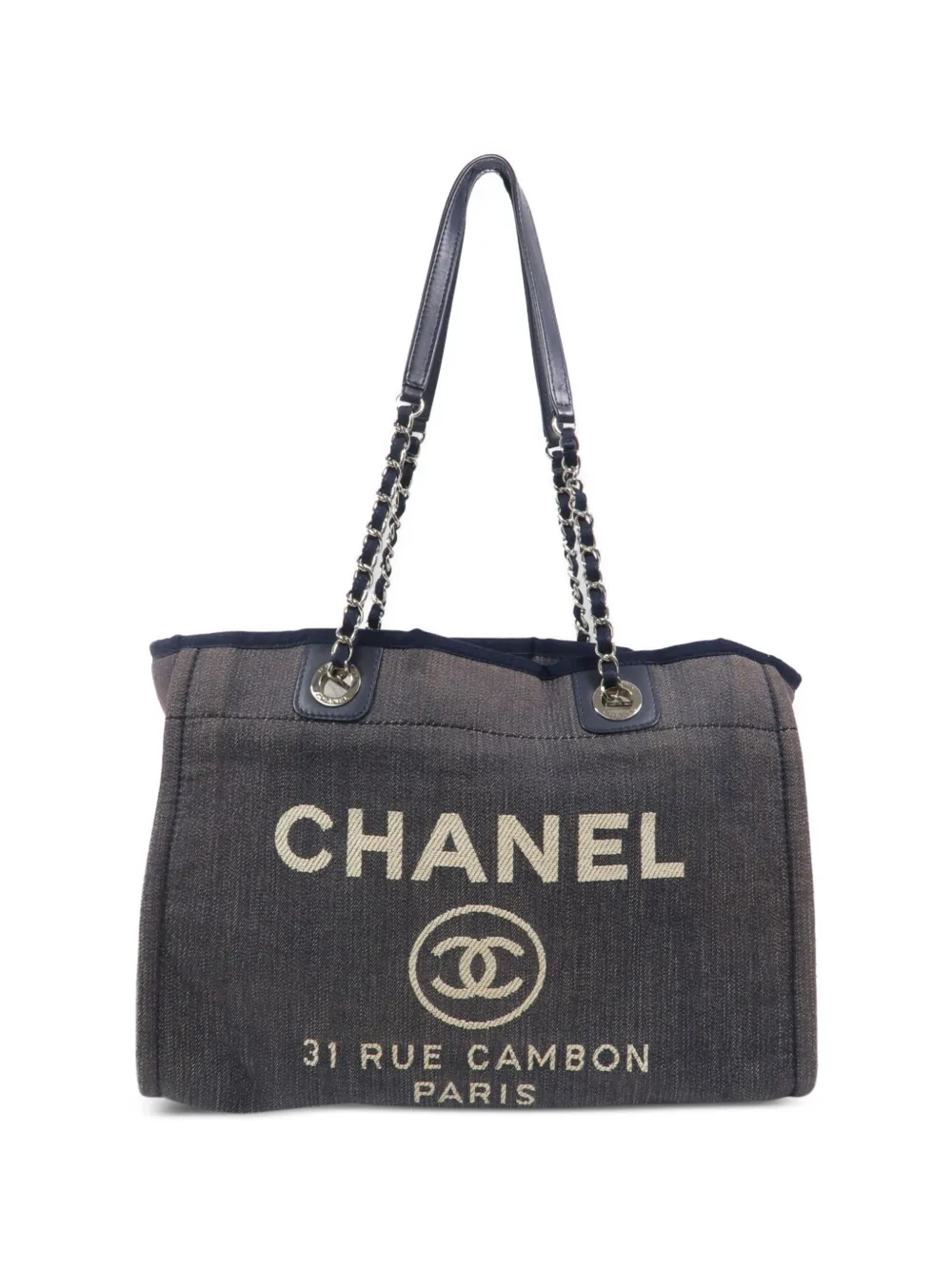 CHANEL Pre-Owned Deauville CC denim tote bag - Blau