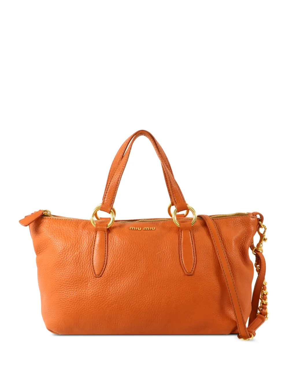 Miu Miu Pre-Owned leather tote bag - Orange Miu Miu Pre-Owned leather tote bag - Orange