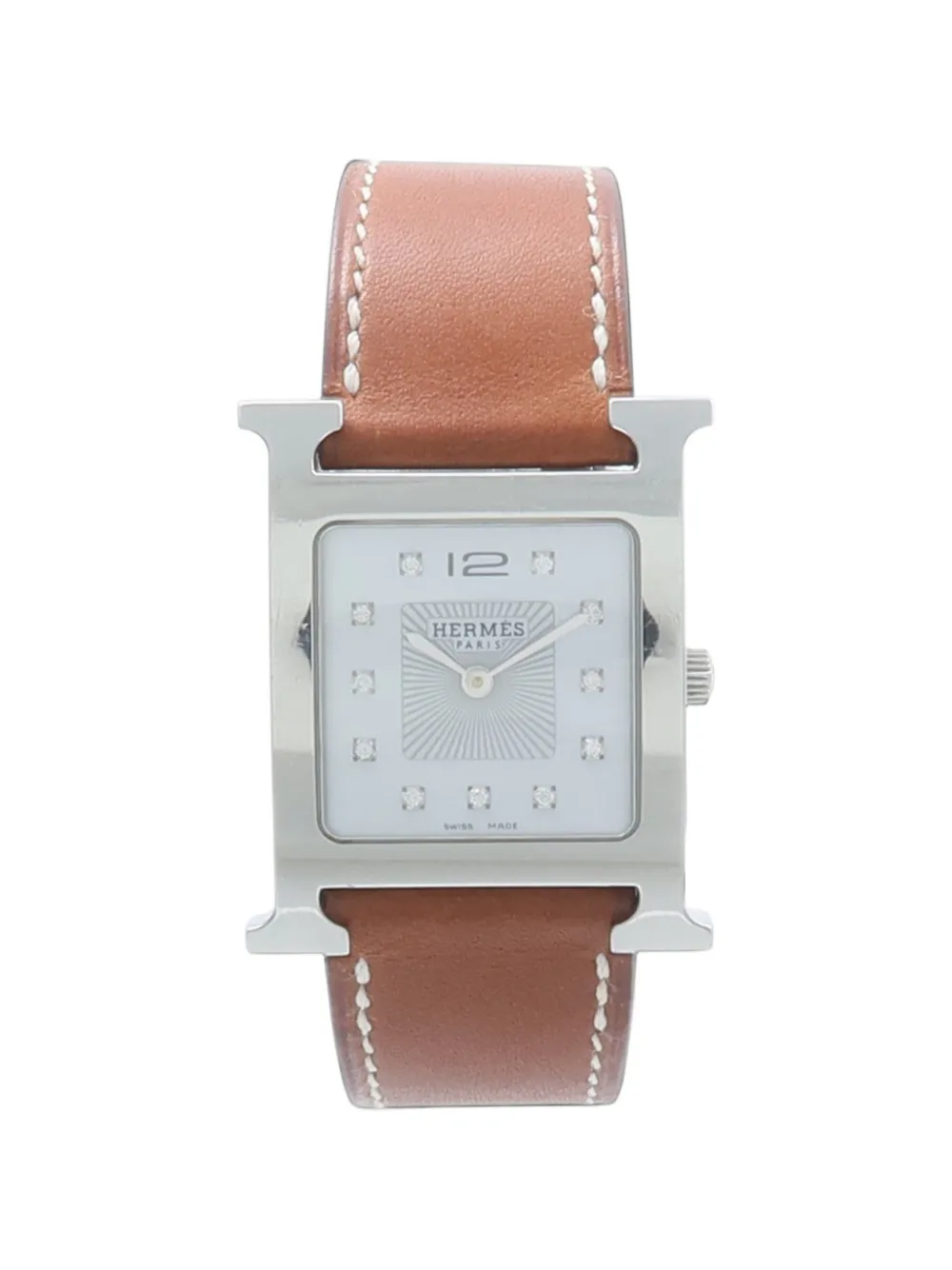 Pre-owned Hermes Heure H 34mm Watch In 白色