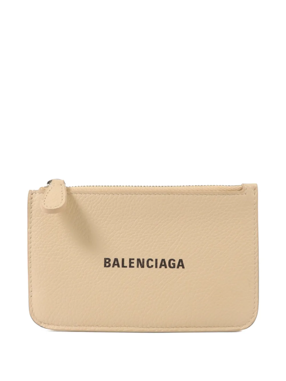 Pre-owned Balenciaga Cash Logo-print Card Case In Neutrals
