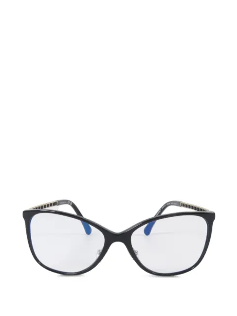 CHANEL Pre-Owned CC cat-eye frame glasses