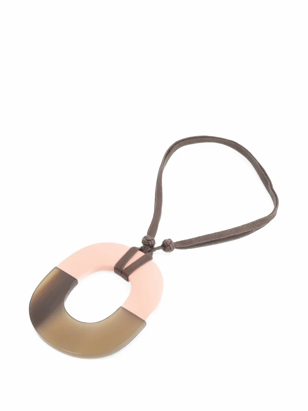 Pre-owned Hermes Oval-shape-pendant Necklace In Pink