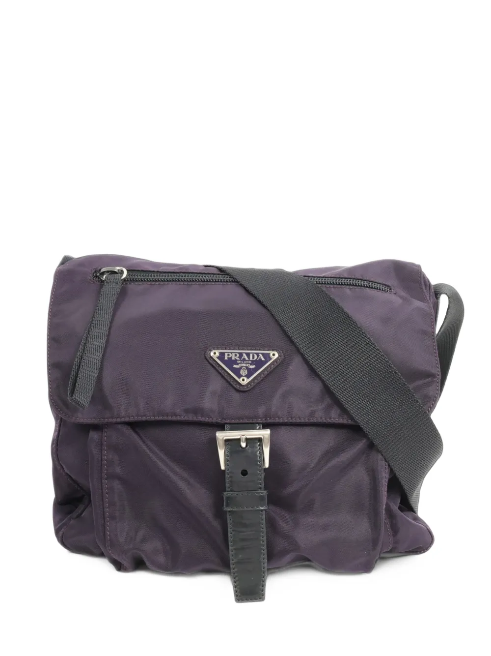 Prada Pre-Owned logo-plaque shoulder bag - Viola