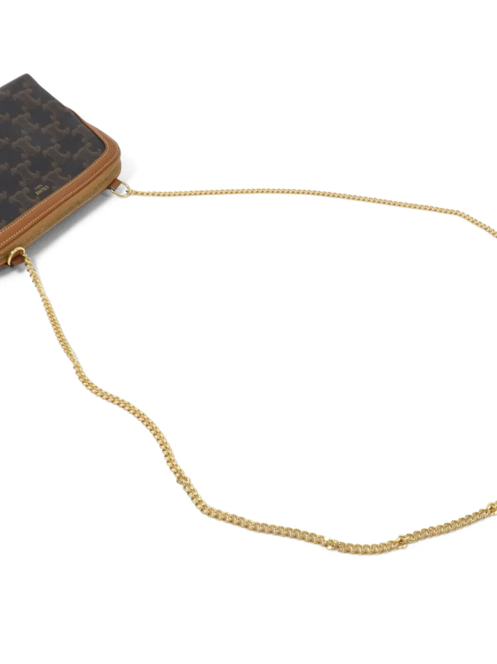 Celine Pre-Owned Triomphe print chain clutch bag - Schwarz