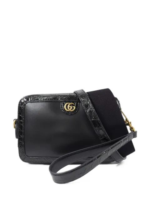 Gucci Pre-Owned Double-G crocodile-effect shoulder bag