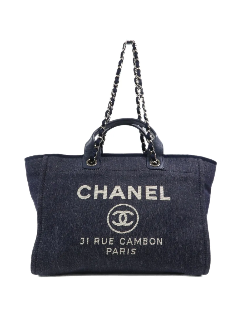 CHANEL Pre-Owned Deauville CC chain tote bag - Blau