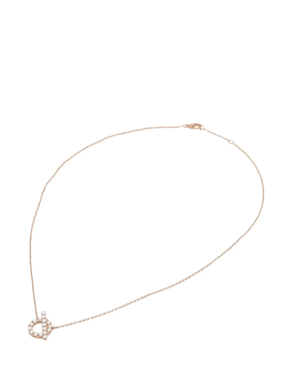 Pre-owned Hermes Finesse Diamond Necklace In 粉色