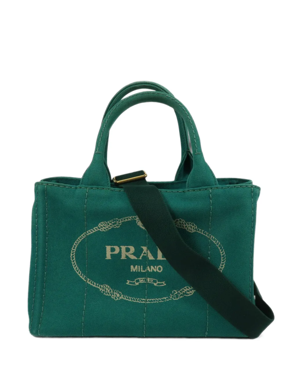 Prada Pre-Owned logo-print 2-Way tote bag - Verde