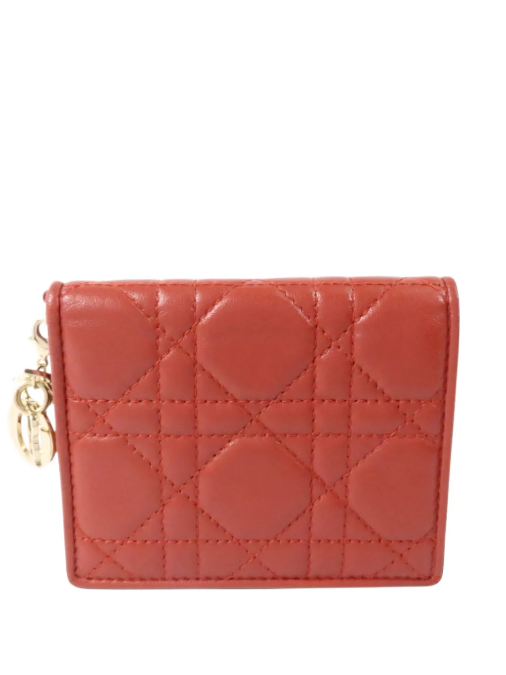 Christian Dior Pre-Owned mini Lady Dior Cannage wallet - Rosso
