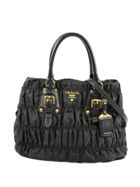 Prada Pre-Owned bolsa de hombro fruncida con detalle de hebilla