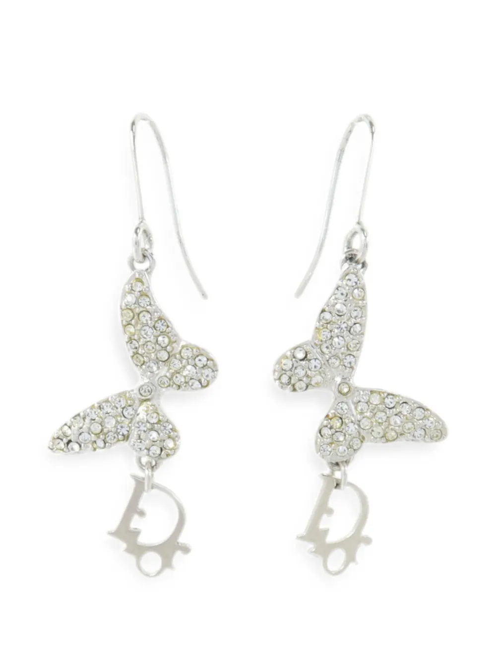 Christian Dior Pre-Owned butterfly CD earrings - Argento