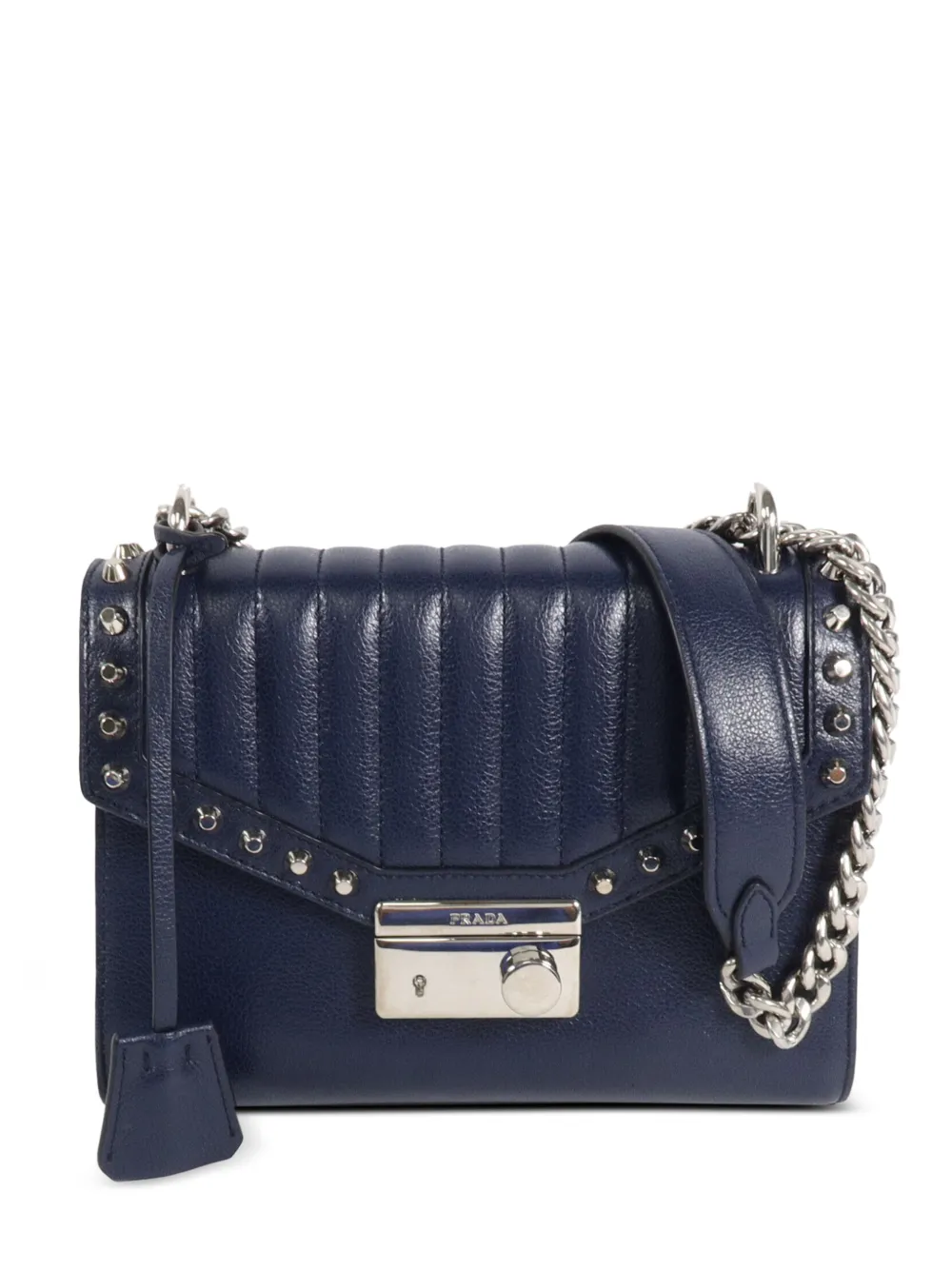 Prada Pre-Owned studded leather mini bag - Blu