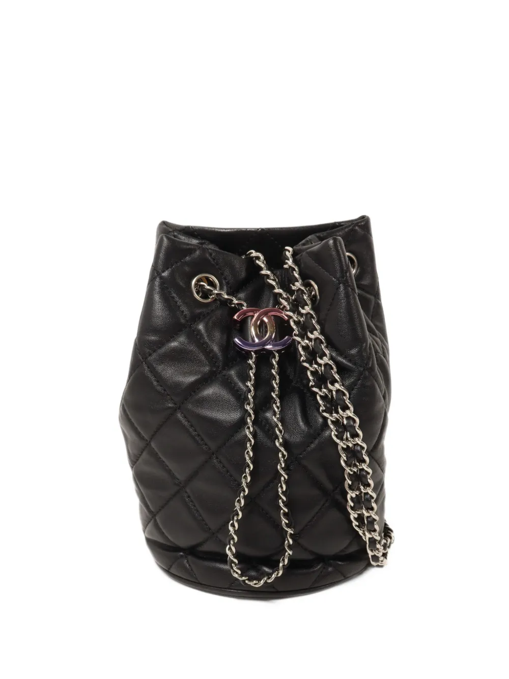 CHANEL Pre-Owned mini CC quilted bucket bag - Nero