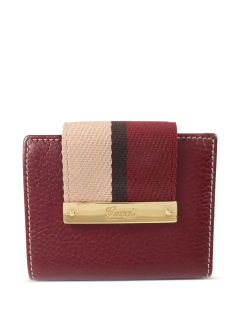 Gucci Pre-Owned Web-stripe logo-plaque wallet