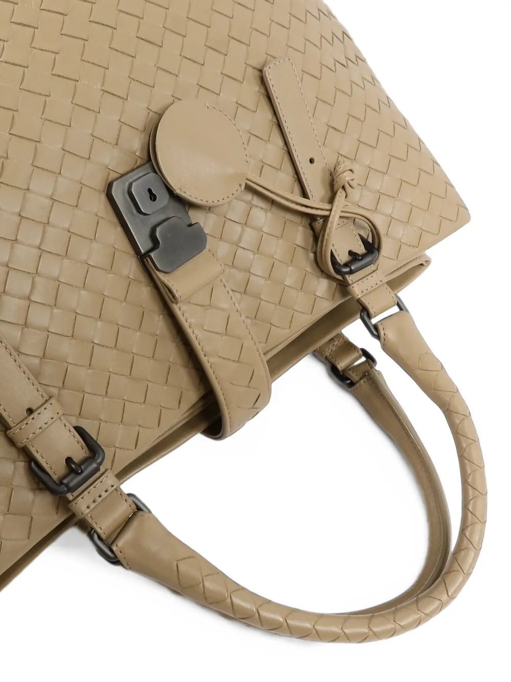 Bottega Veneta Pre-Owned medium Roma Intrecciato tote bag Beige