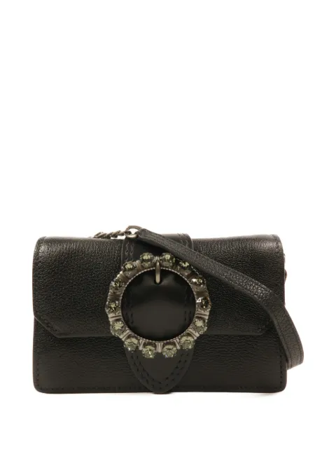 Miu Miu Pre-Owned crystal-embellished buckle mini bag