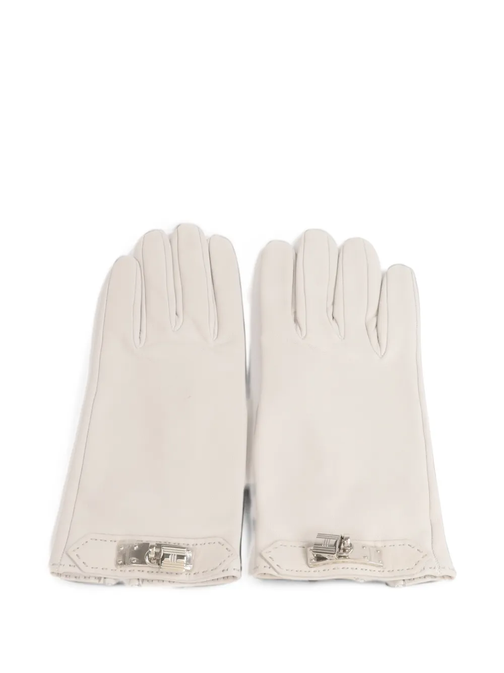 Hermès Pre-Owned Kelly padlock leather gloves - Nude