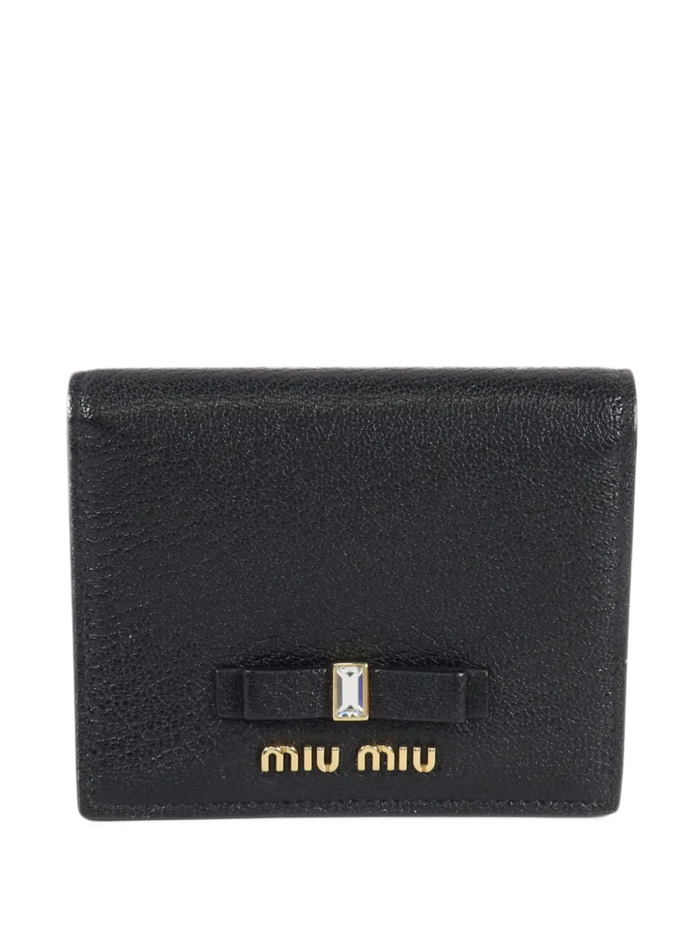 Miu Miu Pre-Owned Madras bow-detail wallet - Nero