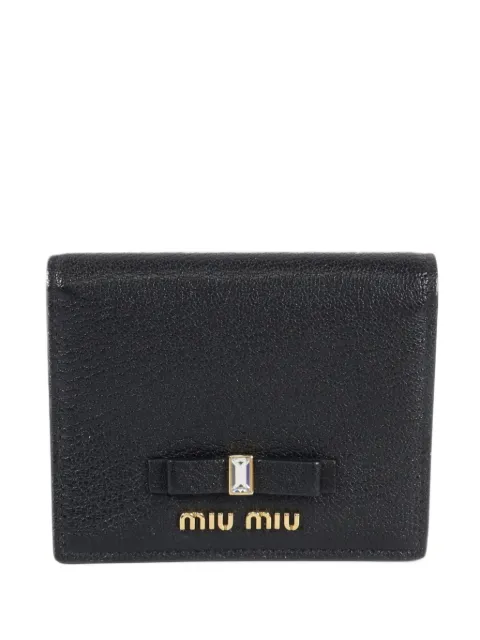 Miu Miu Pre-Owned Madras bow-detail wallet