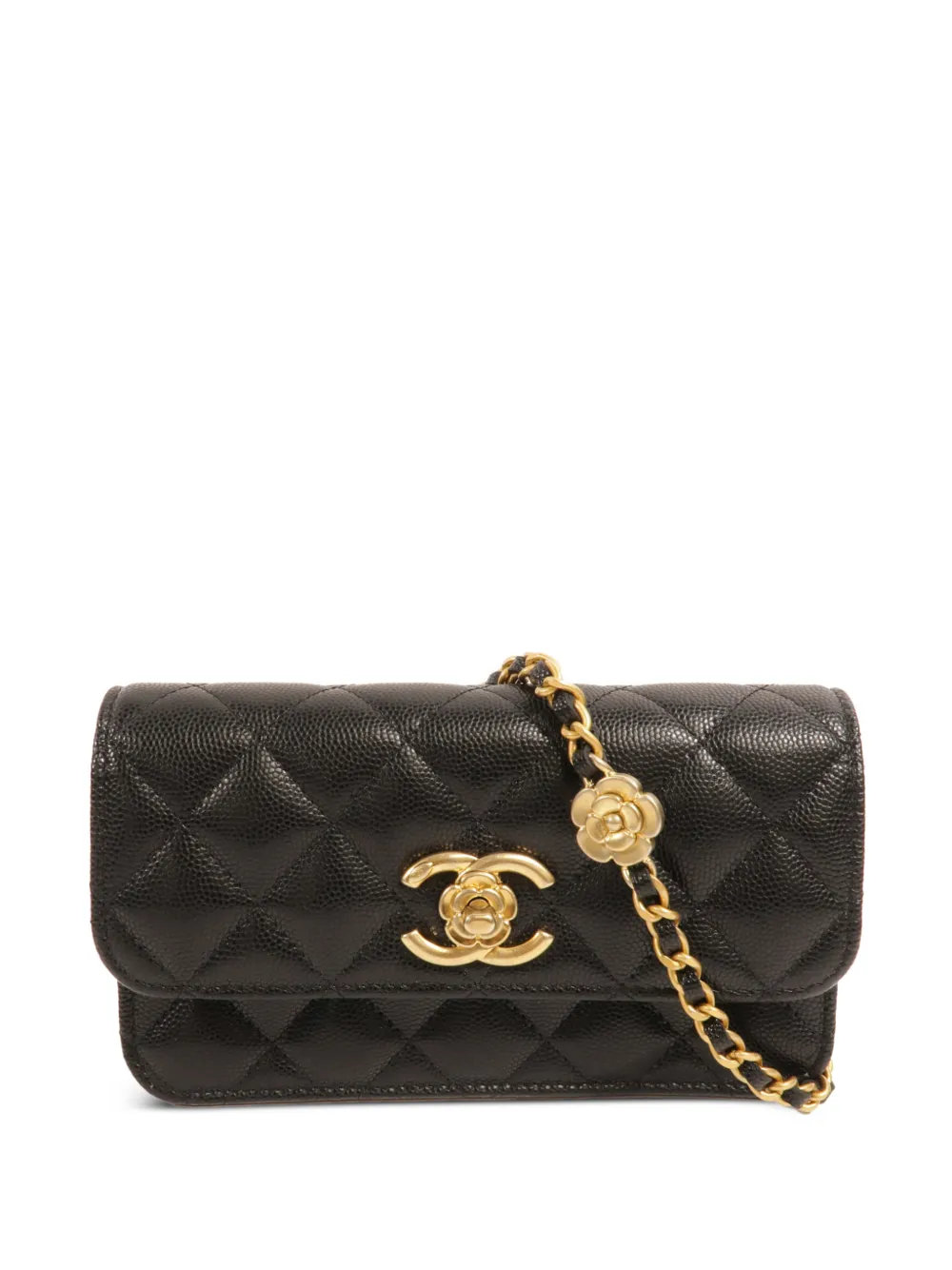 CHANEL Pre-Owned CC Camellia mini bag - Schwarz