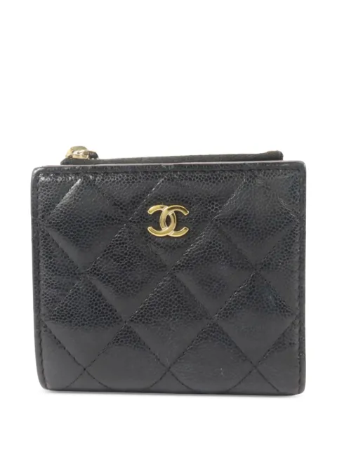CHANEL Pre-Owned CC diamond-quilted bifold wallet