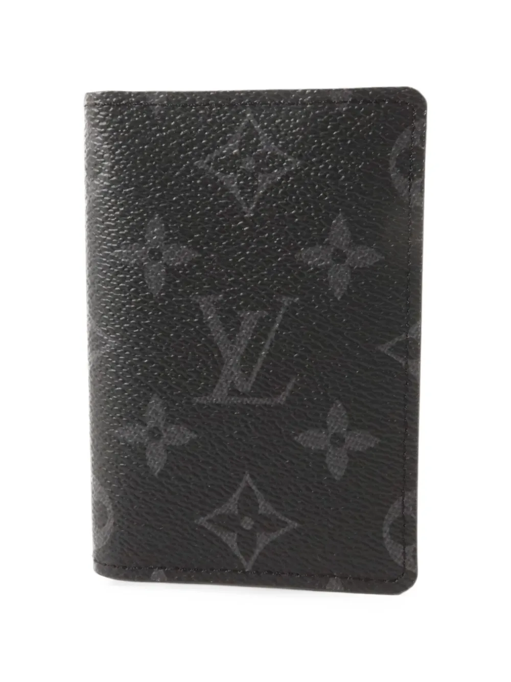 Pre-owned Louis Vuitton Monogram Eclipse Card Case In Black