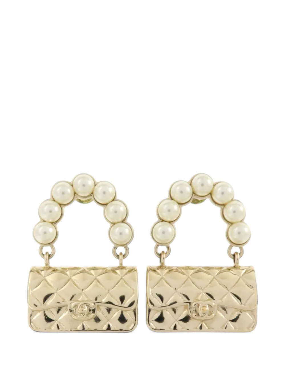 CHANEL Pre-Owned CC bag-motif earrings - Gold