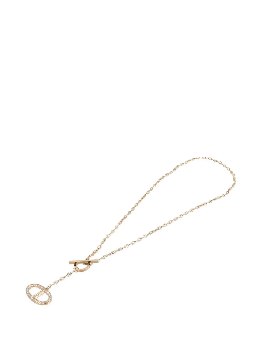 Pre-owned Hermes Chaine D'ancre Diamond Necklace In 粉色