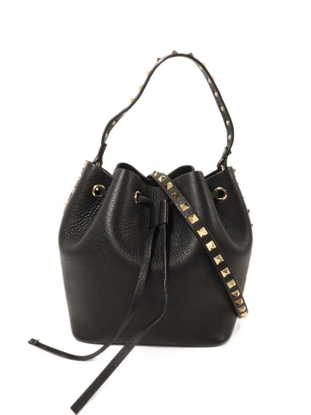 Valentino Garavani Pre-Owned Rockstud drawstring bucket bag - Nero