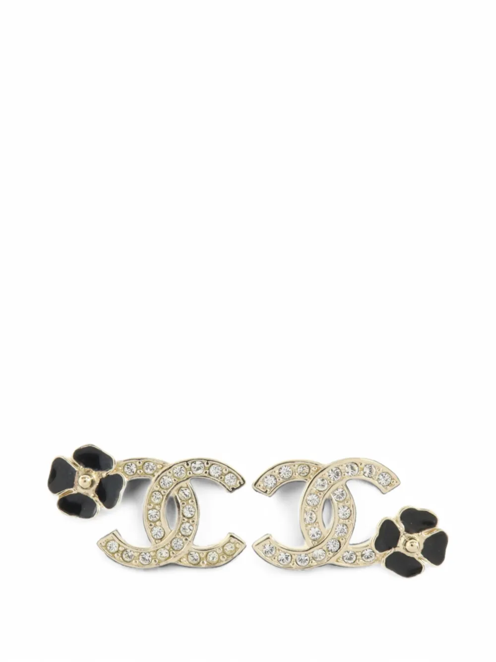 CHANEL Pre-Owned CC flower earrings - Gold