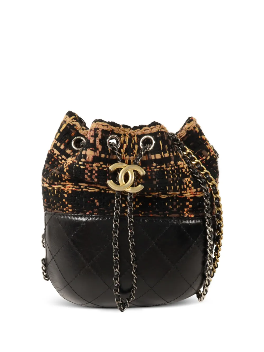 CHANEL Pre-Owned small Gabrielle chain bucket bag in Black