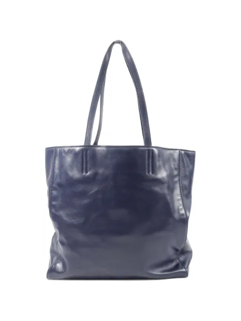 Miu Miu Pre-Owned logo-plaque leather tote bag