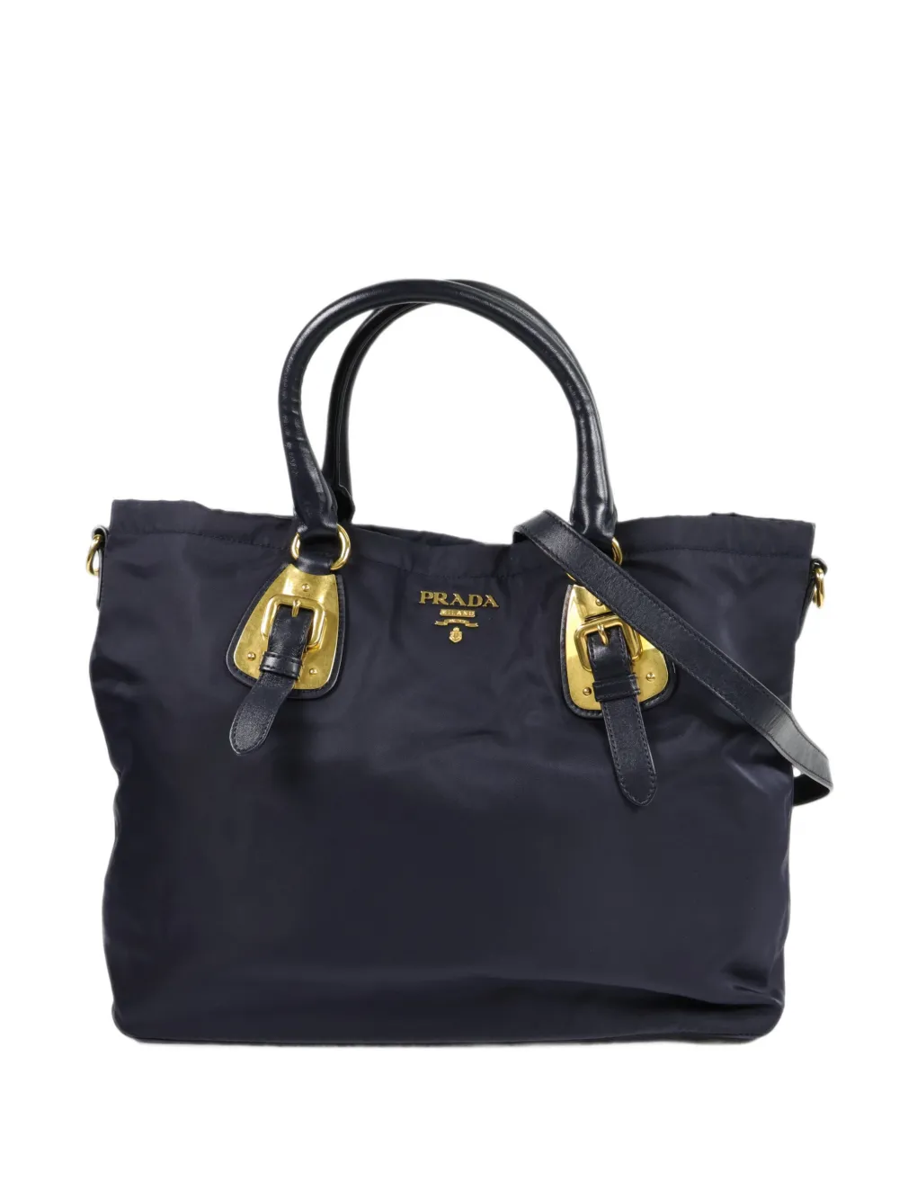 Prada Pre-Owned buckle-detail tote bag - Blu
