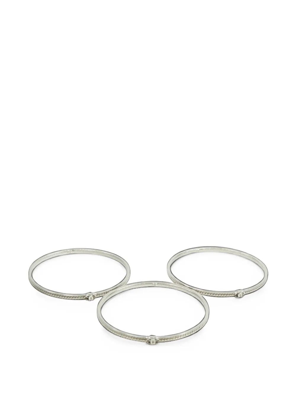 CHANEL Pre-Owned interlocking-CC bangles (set of three) in Silver