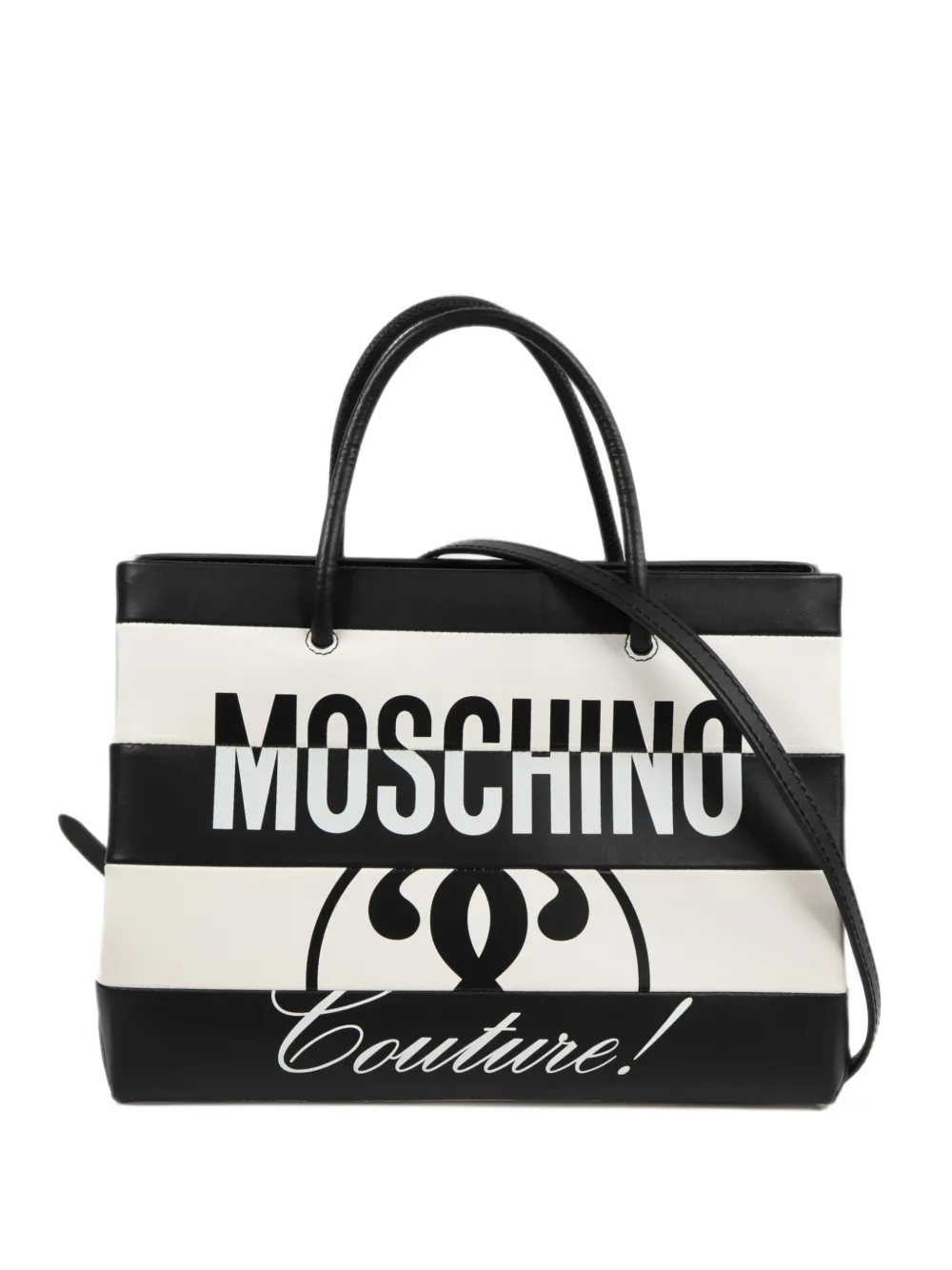 Moschino Pre-Owned Couture logo-print leather tote bag - Nero