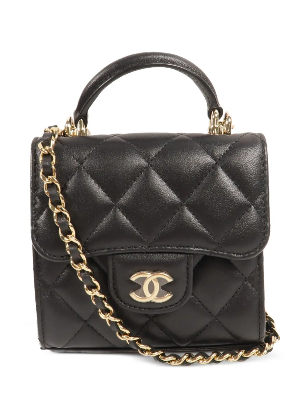 CHANEL Pre-Owned quilted top-handle mini bag - Schwarz
