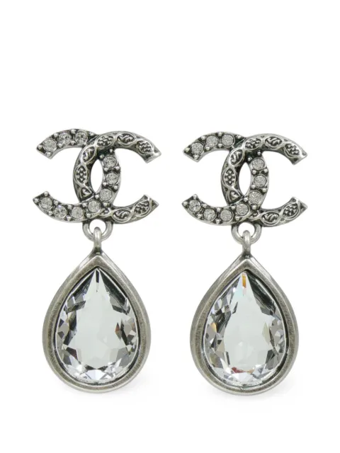 CHANEL Pre-Owned aretes con logo CC