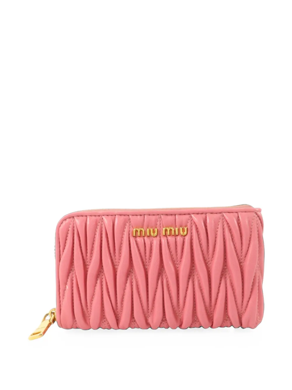 Miu Miu Pre-Owned matelassé leather wallet - Rosa