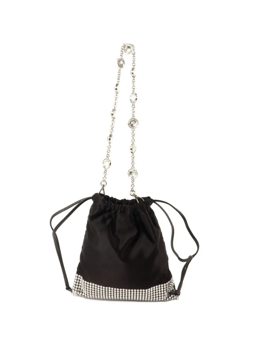 Miu Miu Pre-Owned crystal-embellished bucket bag - Nero